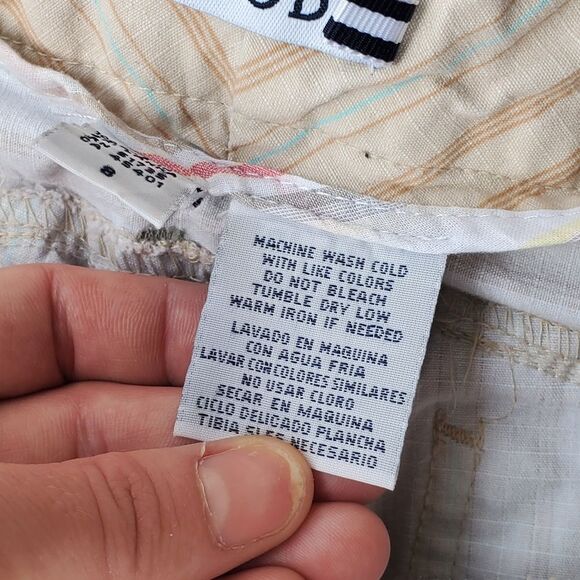 Womens Khaki low rise Izod Pinstriped Cargo Jean Pedal Pushers Capri Pants - Picture 5 of 9